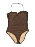 J.Crew Solid Brown One Piece Swimsuit Size 10 - photo 1