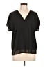 DKNY 100% Polyester Black Short Sleeve Blouse Size L - photo 1