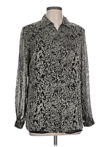 Liz Claiborne Collection Long Sleeve Silk Top (view 1)