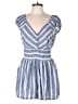 Angie 100% Rayon Stripes Blue Romper Size L - photo 1