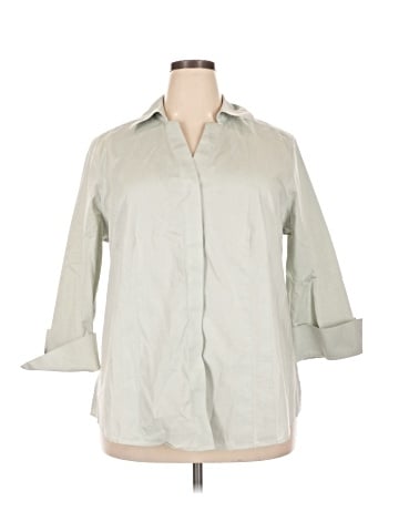 Investments 3/4 Sleeve Button-Down Shirt (view 1)