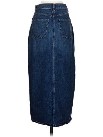 Madewell Denim Front-Slit Midi Skirt in Kincord Wash (view 2)