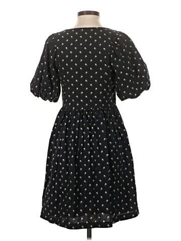 Madewell V-Neck Puff-Sleeve Mini Dress in Floral Ikat (view 2)