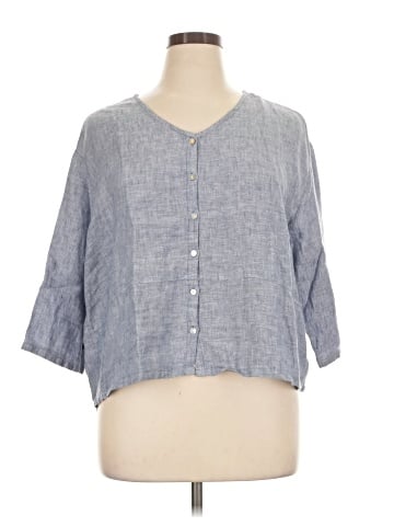 Sigrid Olsen 3/4 Sleeve Button-Down Shirt (view 1)