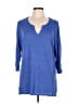 Chico's 100% Linen Blue 3/4 Sleeve Top Size Lg (2) - photo 1