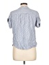 Gap 100% Viscose Stripes Blue Short Sleeve Blouse Size L - photo 2