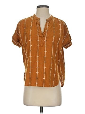 Madewell Lakeline Popover Shirttail Top in Jacquard Stripe (view 1)