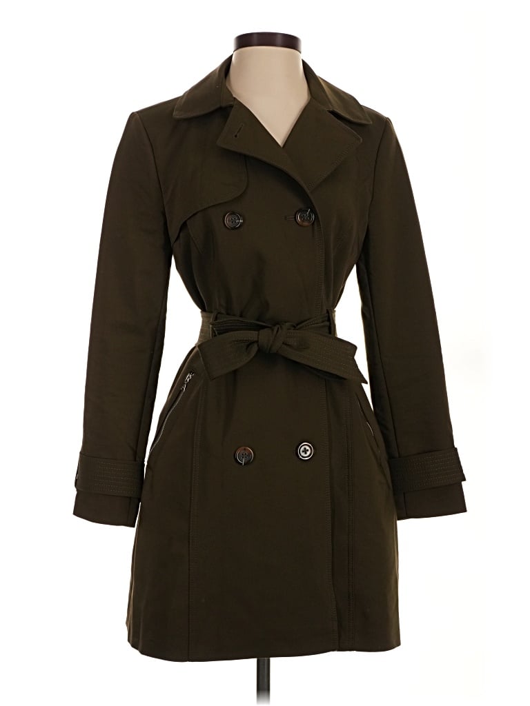 Pre-owned Express Trenchcoat In Green