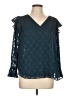 Ann Taylor 100% Polyester Teal 3/4 Sleeve Blouse Size L - photo 1