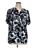 Cj Banks Floral Blue Short Sleeve Blouse Size 1X - photo 1