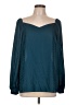 Ann Taylor 100% Polyester Teal Long Sleeve Blouse Size L - photo 1