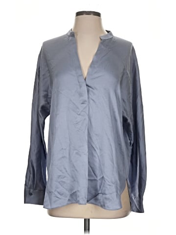 Vince. Long Sleeve Silk Top (view 1)