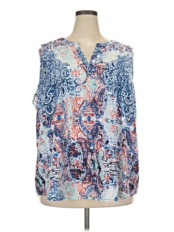 fleur bleue Sleeveless T-Shirt (view 1)