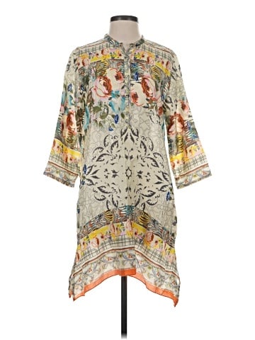 Johnny Was 3/4 Sleeve Silk Top (view 1)