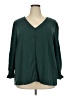 Lands' End Green Long Sleeve Blouse Size 2X - photo 1
