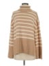 Gap 100% Cotton Stripes Tan Turtleneck Sweater Size S - photo 1