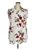 Amaryllis 100% Polyester Floral Ivory Sleeveless Blouse Size XL - photo 1