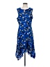 CAbi 100% Polyester Print Blue Cocktail Dress Size M - photo 1