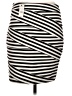 Express Stripes Black Casual Skirt Size 8 - photo 2