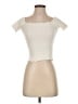 Stradivarius Ivory Short Sleeve Top Size S - photo 1