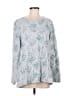 J.Jill Floral Silver Pullover Sweater Size M - photo 1