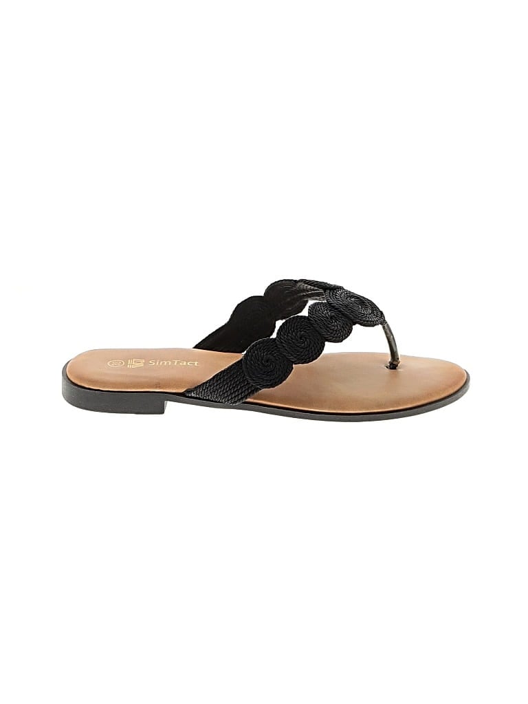 Pre-owned Assorted Brands Flip Flops In Black