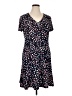 Connected Apparel Polka Dots Blue Casual Dress Size 14 - photo 1