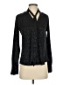 Express Animal Print Black Long Sleeve Blouse Size XS - photo 1