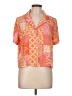 Rose + Olive 100% Polyester Color Block Orange Short Sleeve Blouse Size L - photo 1