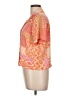 Rose + Olive 100% Polyester Color Block Orange Short Sleeve Blouse Size L - photo 5