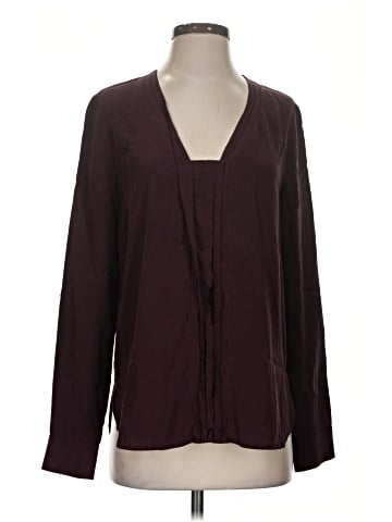Vince. Long Sleeve Silk Top (view 1)