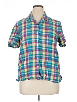 Evan Picone Short Sleeve Button Down Shirt
