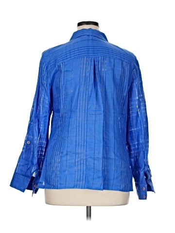 JM Collection 3/4 Sleeve Button-Down Shirt (view 2)