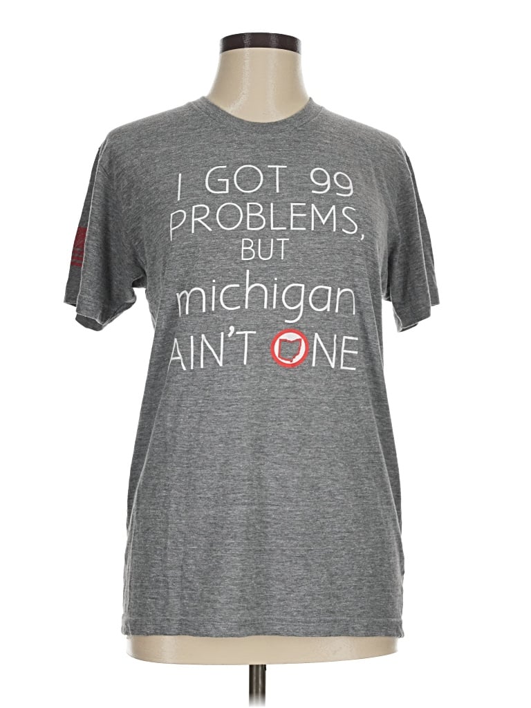 Pre-owned American Apparel Short Sleeve T-shirt In Gray