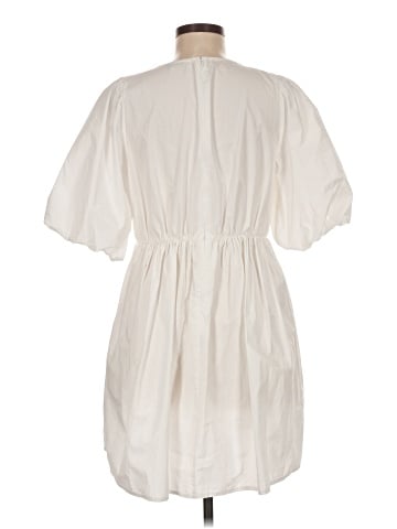 Madewell Poplin Crewneck Bubble-Sleeve Mini Dress (view 2)