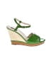 Escada 100% Leather Color Block Green Wedges Size EU 40 - photo 1