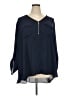 Cato 100% Polyester Blue Long Sleeve Blouse Size 28W - photo 1