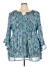 Catherines 100% Polyester Teal 3/4 Sleeve Blouse Size 5X - photo 1