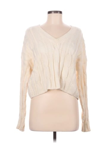 Madewell Cable-Knit V-Neck Crop Sweater (view 1)