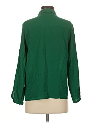 Zara Basic Long Sleeve Silk Top (view 2)