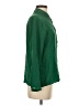 Zara Basic 100% Silk Solid Green Long Sleeve Silk Top Size S - photo 4