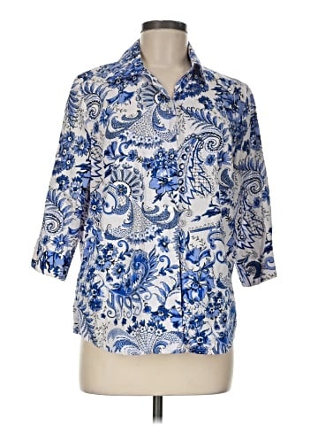 Unbranded 3/4 Sleeve Button-Down Shirt (view 1)