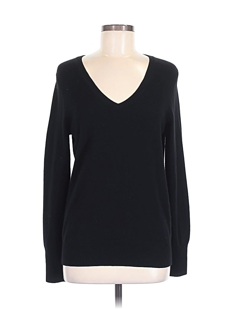 Pre-owned Halogen Cashmere Pullover Sweater In Black