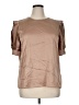 Worthington 100% Polyester Metallic Brown Short Sleeve Blouse Size XL - photo 1