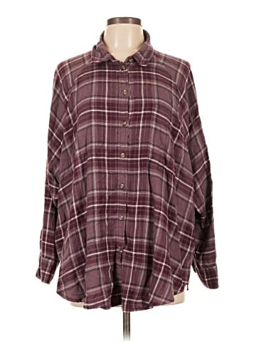 American Eagle Outfitters 3/4 Sleeve Button-Down Shirt (view 1)