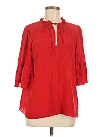 Alice + Olivia 3/4 Sleeve Silk Top (view 1)