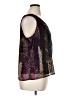 Christopher & Banks 100% Polyester Metallic Purple Sleeveless Blouse Size XL (petite) - photo 4