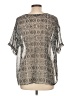 Olivaceous 100% Polyester Silver Short Sleeve Blouse Size L - photo 2
