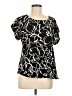 Nine West 100% Polyester Black Short Sleeve Blouse Size M - photo 1