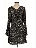 Mango 100% Polyester Floral Tan Black Casual Dress Size M - photo 2